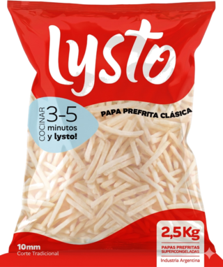 Bolsa de papas prefritas congeladas Lysto de 2,5 kg